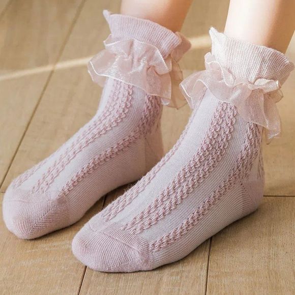 Ruffle Scallop Trim Solid Anklet Socks | Women Lolita Short Bow Socks - Picture 4 of 11